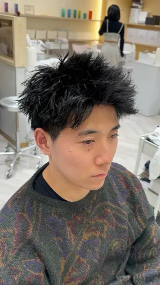 ショート パーマ メンズ 🥇メンズパーマ /縮毛矯正/木村神心のヘアスタイル