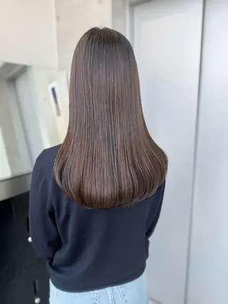 ロング カラー パーマ ヘアアレンジ 透明感/オリーブ/ グレージュ/YUKAのヘアスタイル