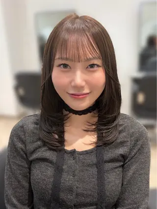 ミディアム カラー 名駅/sHiHo/透 明感カラー✨🎀/のヘアスタイル