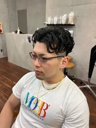 ミディアム パーマ メンズ メンズ特化美容師 /たけしのヘアスタイル