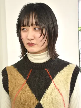 ミディアム カラー レイヤーボブ/ 艶カラー/サナ🌼のヘアスタイル