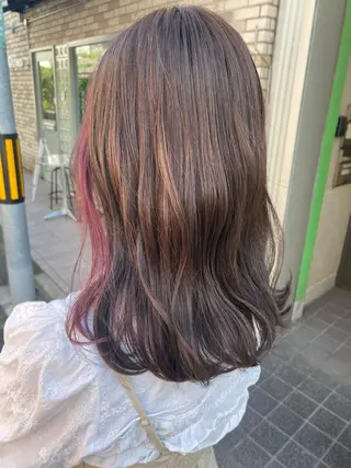 ミディアム カラー 長妻莉央/縮毛矯正 髪質改善カラーのヘアスタイル