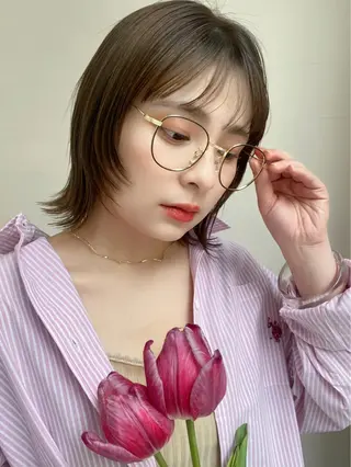 ミディアム カラー 🪭risa 暖色/レイヤー🪭のヘアスタイル