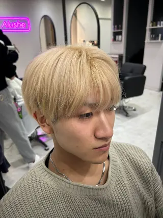 ショート カラー パーマ ヘアアレンジ メンズ 🔥メンズ特化渡辺 🔥ブリーチカラーのヘアスタイル