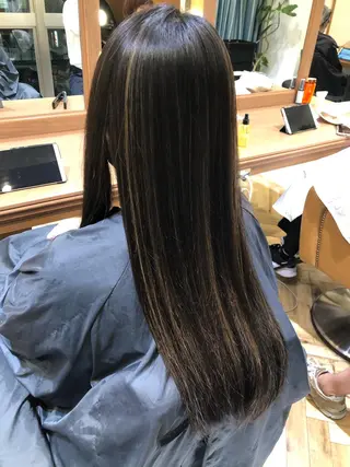 カラー 縮毛矯正 髪質改善 韓国風レイヤー 吉田のヘアスタイル