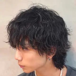 セミロング パーマ ヘアアレンジ メンズ fifth 石川 凪のヘアスタイル