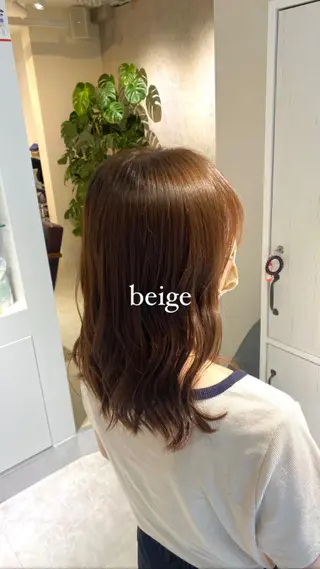 ミディアム カラー 縮毛矯正とレイヤー カット/杉村凜汰郎のヘアスタイル