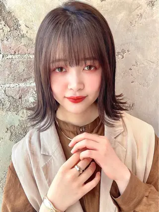 セミロング カラー パーマ ヘアアレンジ 🌈小顔似合わせ SHIHO🌈のヘアスタイル