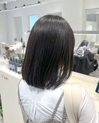 ミディアム カラー 艶くすみカラー ‎/縮毛/川添桃花‎のヘアスタイル