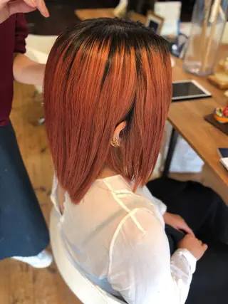 ミディアム カラー 両国駅徒歩1分⭐️ アイロン仕上げのヘアスタイル