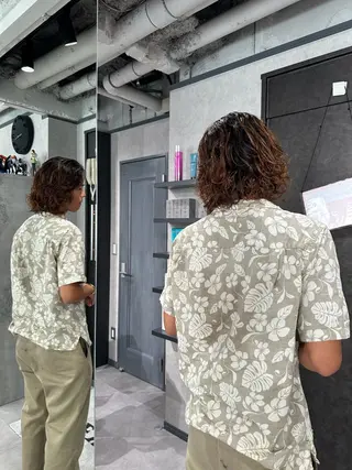 ミディアム パーマ ヘアアレンジ メンズ メンズヘア静岡 ✂︎Ryuheiのヘアスタイル