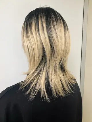 ミディアム fumikaブリーチ /デザインのヘアスタイル