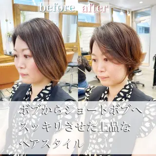 ショート カラー 👑銀座ショート/ 絶壁補正/金子涼👑のヘアスタイル