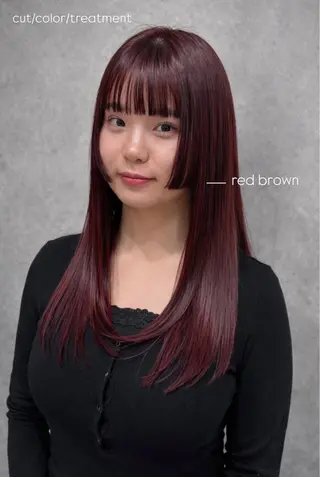 ロング 💞暖色艶カラー/ ホウツキカナ🍒のヘアスタイル