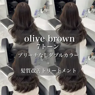 カラー 🤍ブリーチなし ブラウンhimi🤍のヘアスタイル