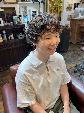 ショート パーマ トレンドパーマ☝️ 🌱ショート/緒方椋のヘアスタイル