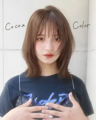 ミディアム おしゃれボブ/暖色 カラー🧶いろはのヘアスタイル