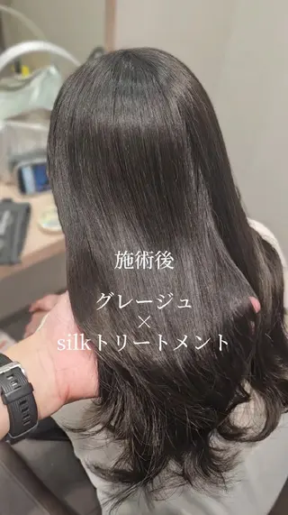 セミロング カラー 縮毛矯正をしている人 のためのカラーのヘアスタイル
