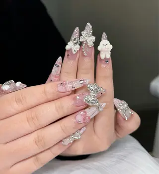 ネイル チップ長さ出し 専門店のネイルデザイン