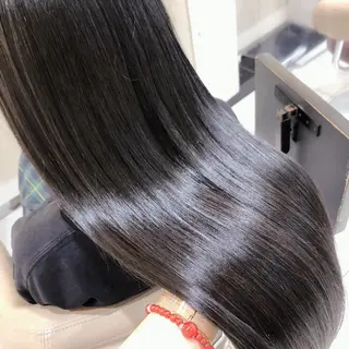 ロング 三箇島陽香/髪質改善 クロスパーマ縮毛矯正のヘアスタイル