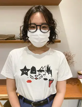 ミディアム パーマ ショート& パーマ　坂本のヘアスタイル