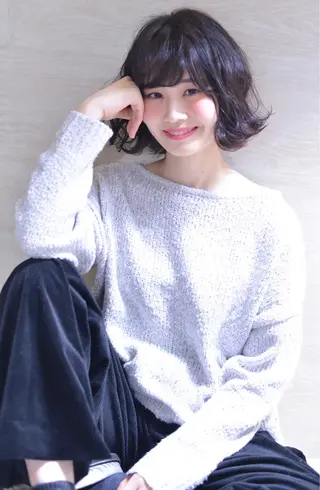 ショート ミディアム カラー パーマ ヘアアレンジ 【白髪ぼかし 専門GBG】自由が丘のヘアスタイル