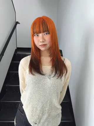 セミロング HAZEL 博多所属・SHIORI/ ベージュカラー/ボブのヘアスタイル