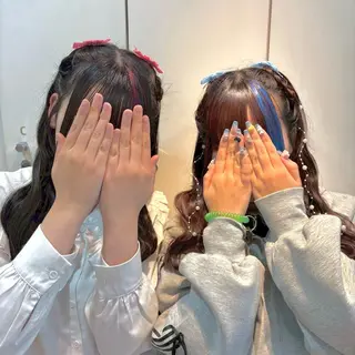 ヘアアレンジ ヘアメ🎀推しカラー 🥣横浜/しほ🧸のヘアスタイル