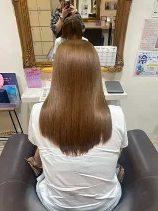 セミロング カラー 暖色/艶髪/ 透明感カラー/なおとのヘアスタイル