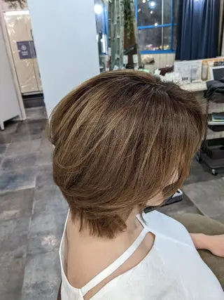 ショート カラー メンズパーマ/顔周り レイヤーカット/えののヘアスタイル