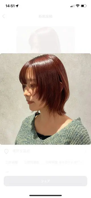 ミディアム カラー yumemiレイヤー ‎✴︎ 透明感カラーのヘアスタイル