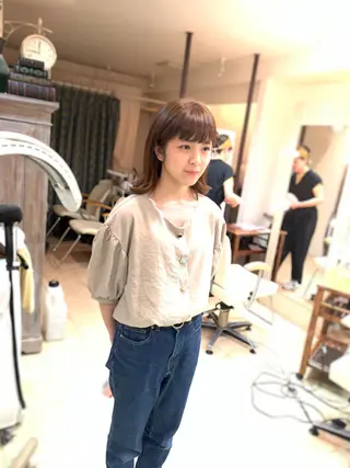 セミロング カラー nishimura makotoのヘアスタイル