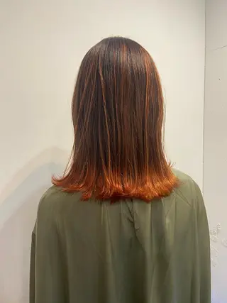 ミディアム カラー ヘアアレンジ satsuki 暖色・ブラウンカラーのヘアスタイル