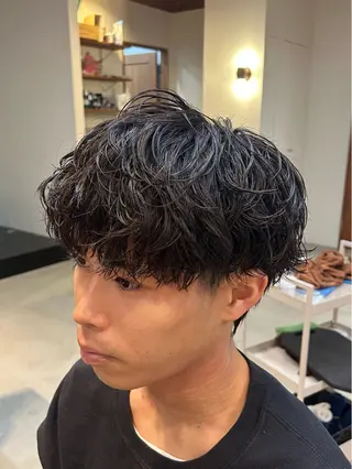 ショート パーマ メンズ メンズパーマ✨️村越 雄斗のヘアスタイル