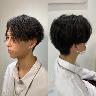 パーマ メンズ ダウンパーマ特化💎 ボブ・レイヤーりなのヘアスタイル
