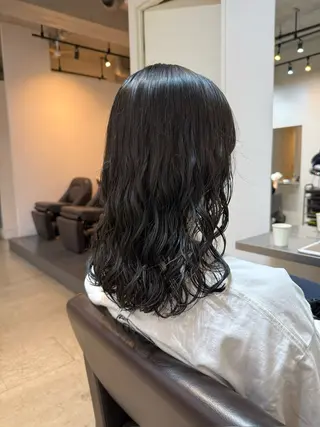 ミディアム 🌿朝5分でお洒落 パーマスタイル🌿のヘアスタイル