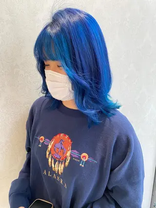 ミディアム カラー デザインカラー✨新倉 佑奈のヘアスタイル