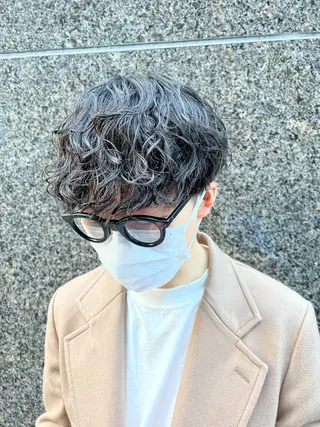 ショート パーマ メンズ 波巻きスパイラルパー マ/シャドウパーマ駿のヘアスタイル