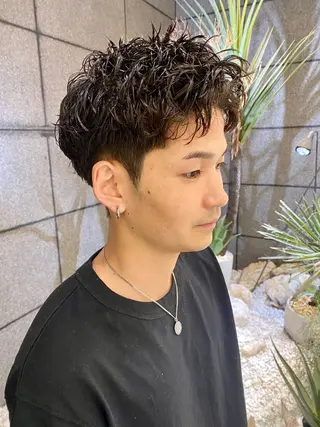 ショート パーマ メンズ 酸スト/フェザー パーマ/三谷海斗のヘアスタイル