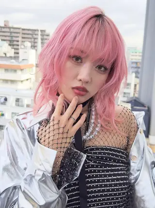 セミロング 🤍ムラ修正ブリーチ 🤍原宿/YUUのヘアスタイル