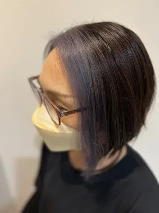 ショート カラー 🪽ラベンダーカラー 暗髪透明感🪽レイナのヘアスタイル