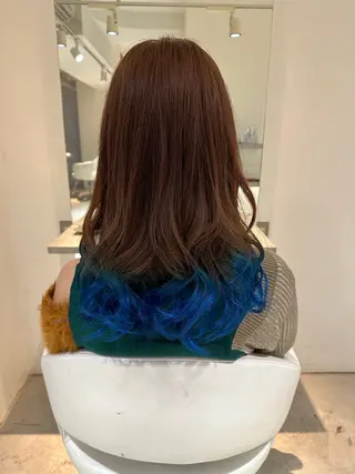 ロング カラー パーマ 🌈ハイトーン髪質改 善🌈polon🌟のヘアスタイル