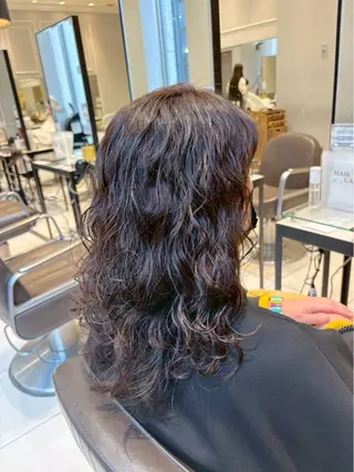 ミディアム パーマ 韓国ヘア🍒渡辺 咲🍒のヘアスタイル