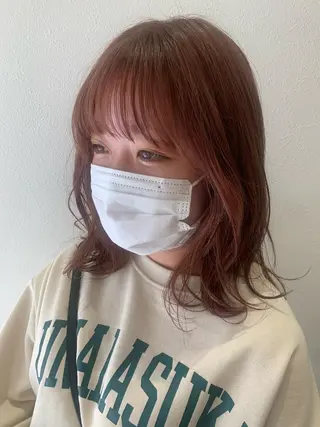 ミディアム カラー hub hair レイヤー/透明感のヘアスタイル