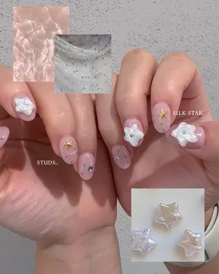 ネイル MINAMI໒꒱ Y2K、韓国ガーリーのネイルデザイン