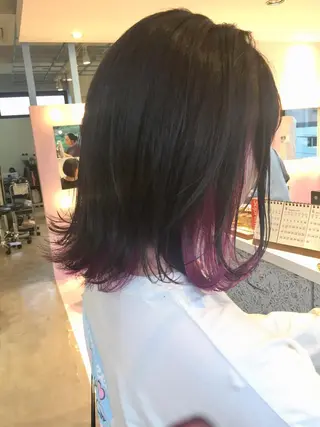 ミディアム 所渉/韓国レイヤー /ウルフカットのヘアスタイル