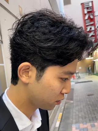 ショート パーマ メンズ 新宿メンズ専門 モテ清潔感パーマ特化のヘアスタイル