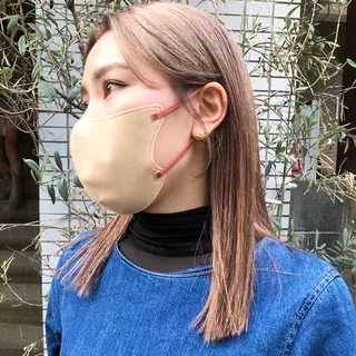 ミディアム カラー ハイトーン/ブリーチ 似合せカット/パーマのヘアスタイル