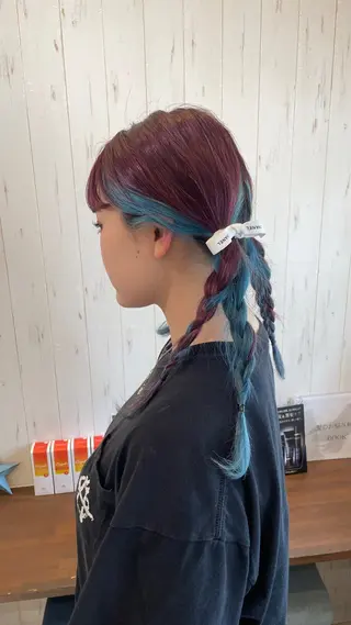 セミロング カラー ヘアアレンジ A miのヘアスタイル