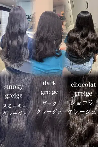 ロング カラー パーマ ヘアアレンジ メンズ キッズ 🦋韓国レイヤー｜ 透明感グレージュ🦋のヘアスタイル
